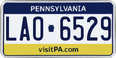 PA license plate LAO6529