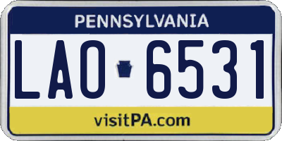 PA license plate LAO6531