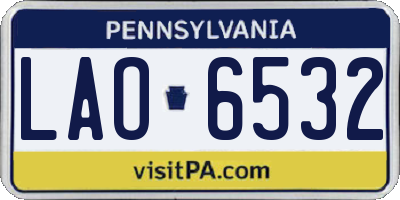 PA license plate LAO6532