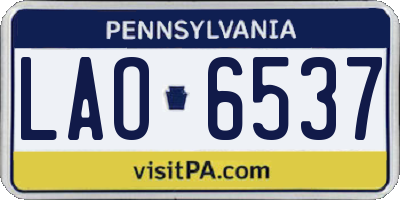 PA license plate LAO6537