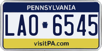 PA license plate LAO6545