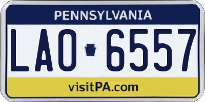 PA license plate LAO6557
