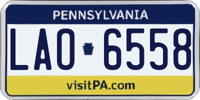 PA license plate LAO6558