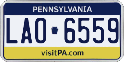 PA license plate LAO6559