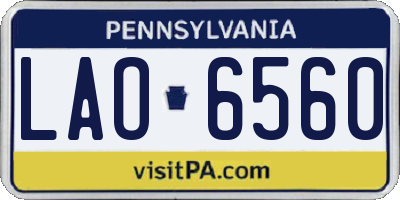 PA license plate LAO6560