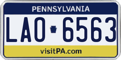 PA license plate LAO6563
