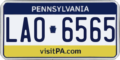PA license plate LAO6565