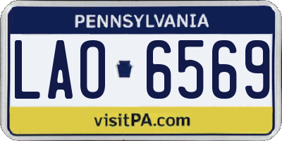 PA license plate LAO6569
