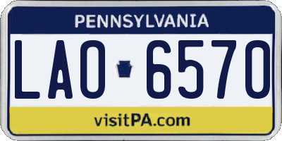PA license plate LAO6570