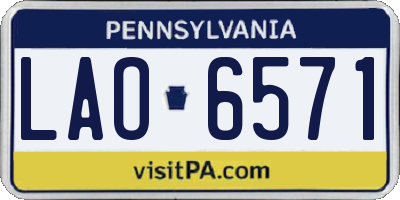 PA license plate LAO6571