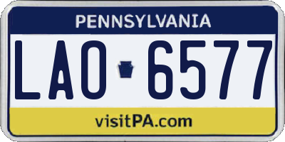 PA license plate LAO6577