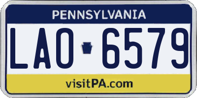 PA license plate LAO6579