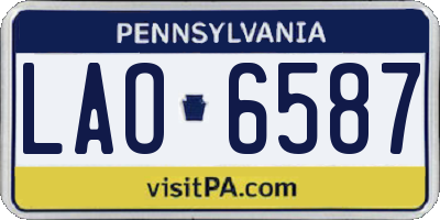 PA license plate LAO6587