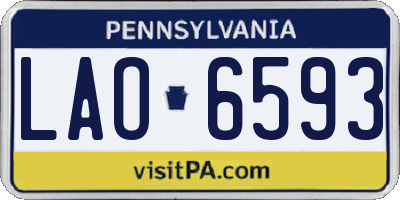 PA license plate LAO6593