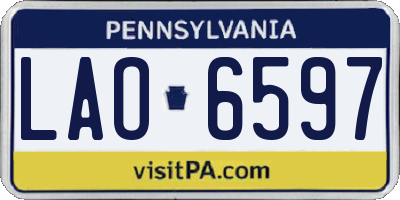 PA license plate LAO6597