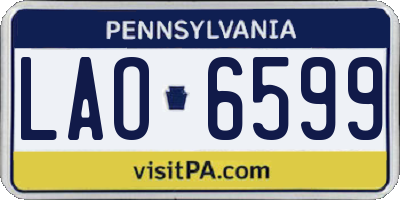 PA license plate LAO6599