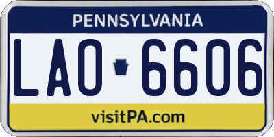 PA license plate LAO6606