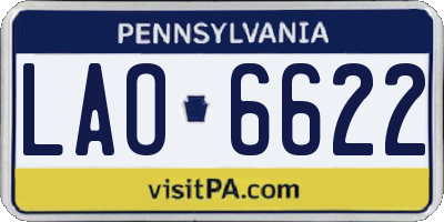 PA license plate LAO6622