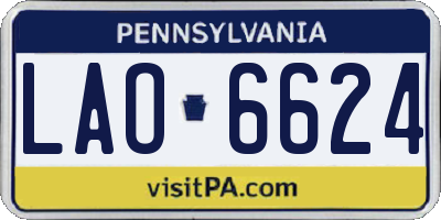 PA license plate LAO6624