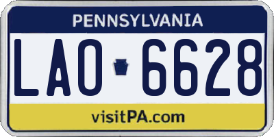 PA license plate LAO6628