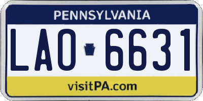 PA license plate LAO6631