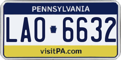 PA license plate LAO6632