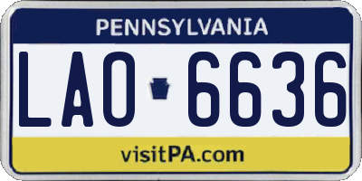 PA license plate LAO6636