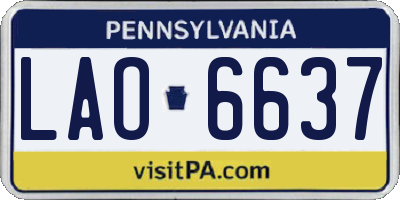PA license plate LAO6637