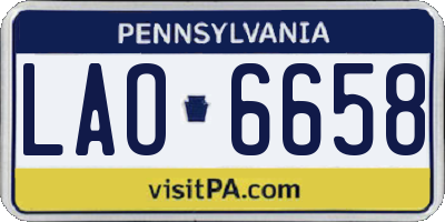 PA license plate LAO6658