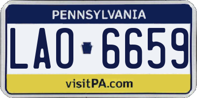 PA license plate LAO6659