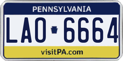 PA license plate LAO6664