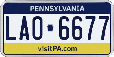 PA license plate LAO6677
