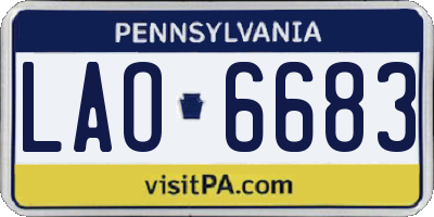 PA license plate LAO6683