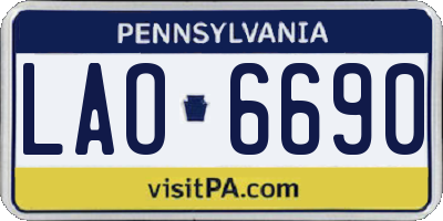 PA license plate LAO6690