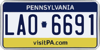 PA license plate LAO6691