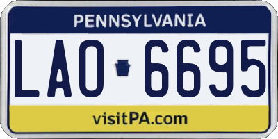 PA license plate LAO6695