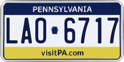 PA license plate LAO6717