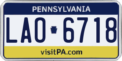 PA license plate LAO6718