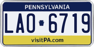 PA license plate LAO6719