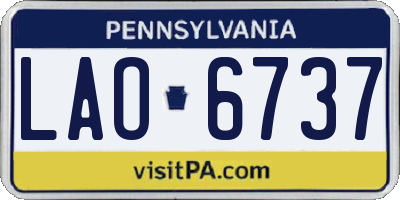 PA license plate LAO6737