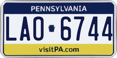 PA license plate LAO6744