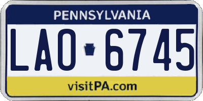 PA license plate LAO6745