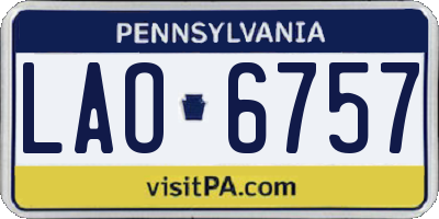 PA license plate LAO6757