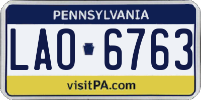 PA license plate LAO6763