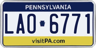 PA license plate LAO6771