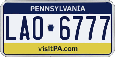 PA license plate LAO6777