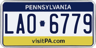 PA license plate LAO6779