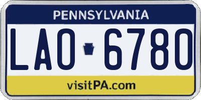 PA license plate LAO6780