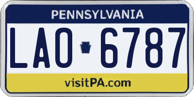PA license plate LAO6787