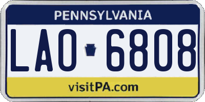 PA license plate LAO6808